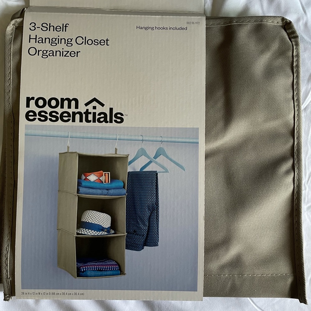 3 shelf hanging closet organizer
